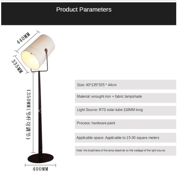 Nordic Modern Simple Hardware Cloth LED Floor Lamp tall standing floor lamp(WH-MFL-123)