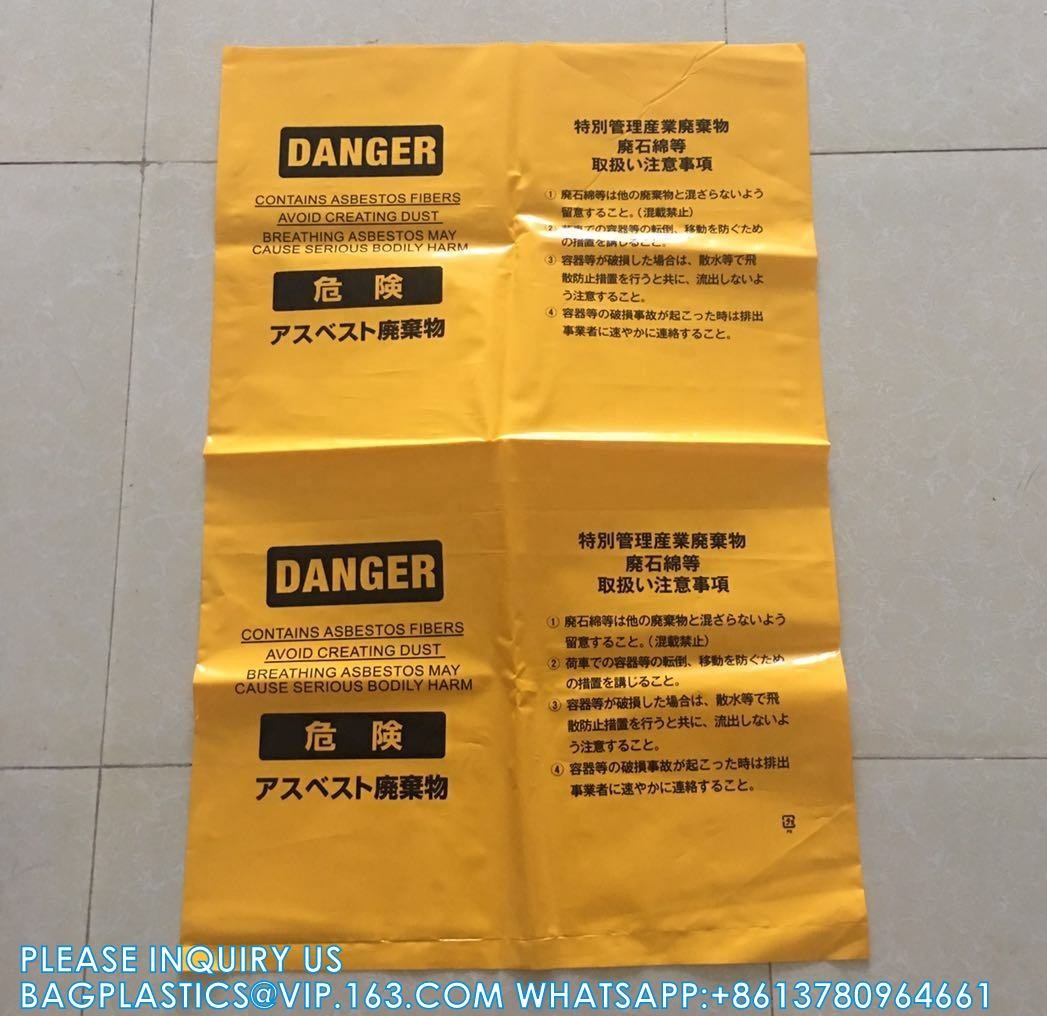Asbestos Bag For Protection Burial Asbestos Disposal Bags Asbestos Disposal Bags Industry Standard, Clear