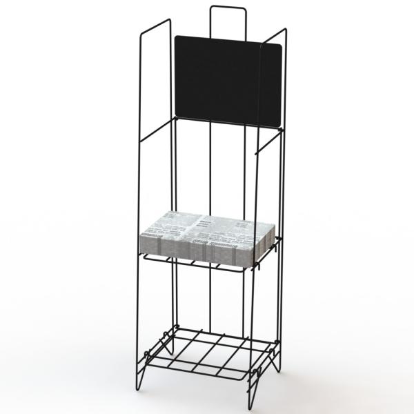 China 2 Wire Shelves Newspaper Display Stand KD Construction wholesale