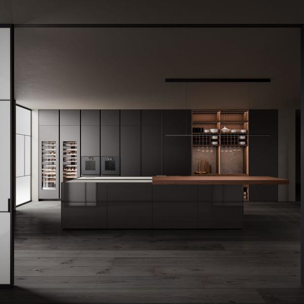 Custom Minimalist Design Termite Proof Durable Black Egger Board Kitchen Cabinet Project For Contractors