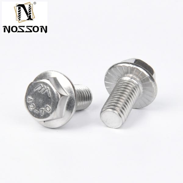 Grade Carriage Bolts Sliver Stainless Steel Hexagon Flange Head Fully Threaded for Fixing and Grade A2-70/A4-80/304/316