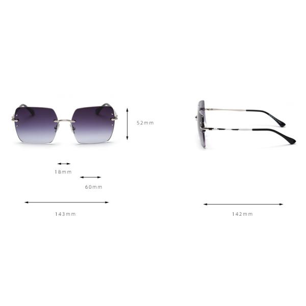 UV400 Gradient Rimless Sunglasses Fashion Rivets Square Polarized Sunglasses