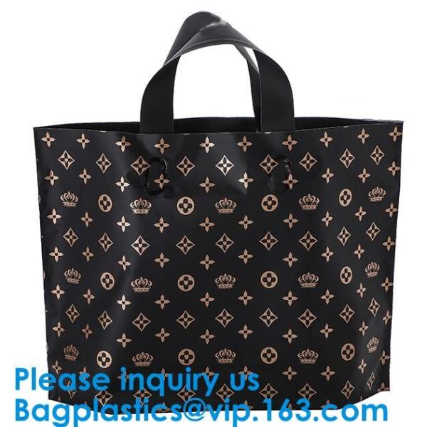 Colored Soft Loop Plastic Handle Bags With Cardboard Insert On The Bottom,Pet foods, Sea Foods, Chemical, Electronics