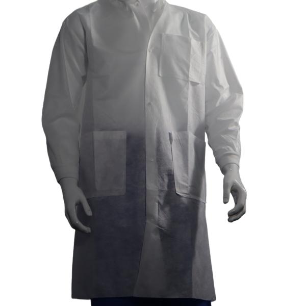 Three Pockets Disposable Lab Coats White Pink Purple Laboratory Lab Coat