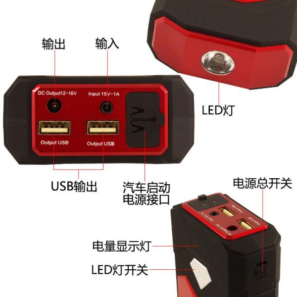 9000mah Car Power Jump Starter For 12V Gasoline Car