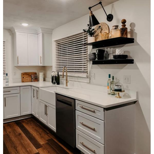 Wall Organizer L-Shaped White Metal Floating Shelf Modern Heavy Duty Wall Mount Shelf