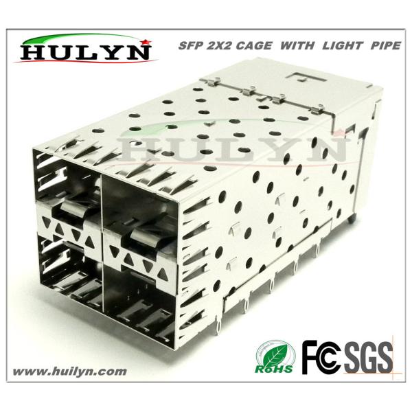 China SFP 2x2 CAGE Stacked SFP Jack With LEDs wholesale
