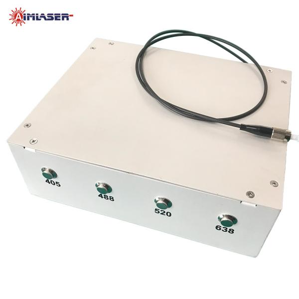 405nm 450nm 523nm 638nm 685nm 20mW Multi-Wavelengths Single-Channel Output Single / Multi Mode Fiber Coupled Laser System