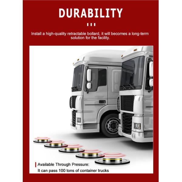 Automatic Bollards for Vehicle Control , Crash-Rated Hydraulic Retractable Barrier with Anti-Corrosion Coating