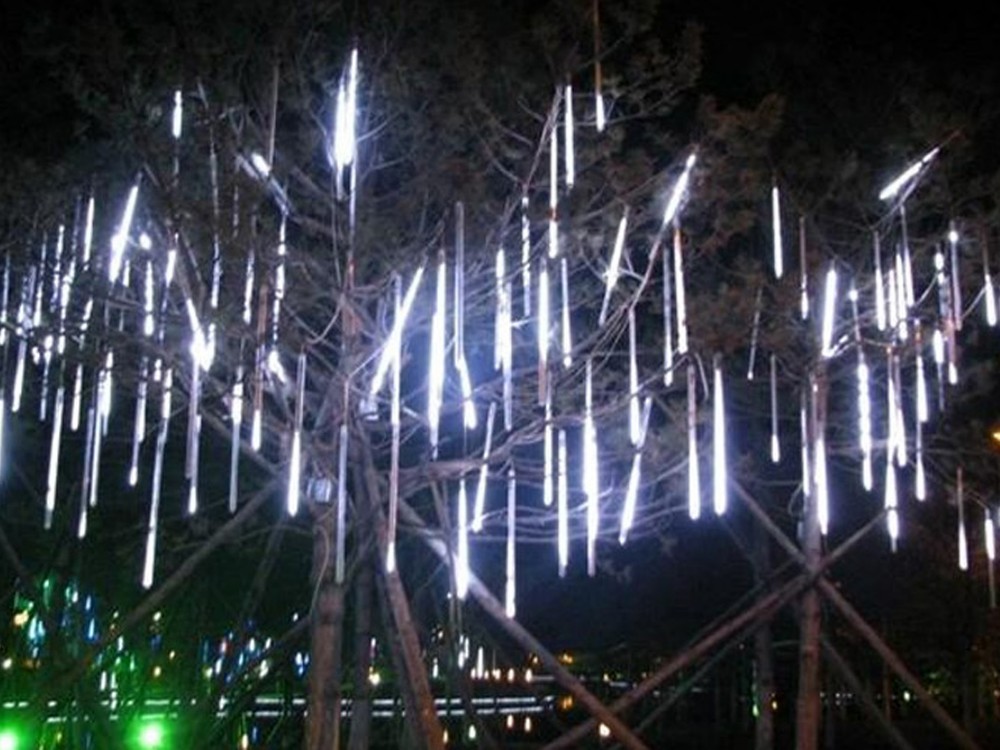 led meteor shower rain lights for Christmas tree decoration