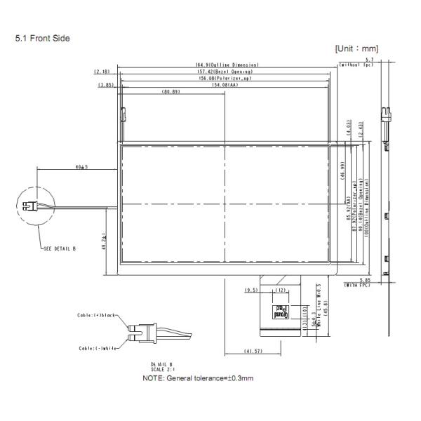CLAA070LF0BCW 60pin Wide Temperature LCD NTSC With TTL Interface