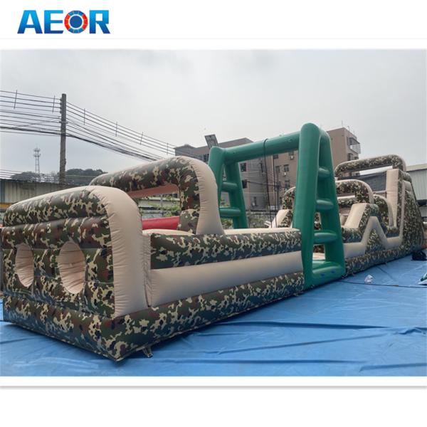 inflatable PVC Camouflage jumping obstacle backyard inflatable obstacle course