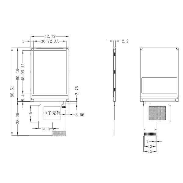 COF 65K Human Machine Interface Module HMI Lcd Tft 2.4 Inch Without Touch