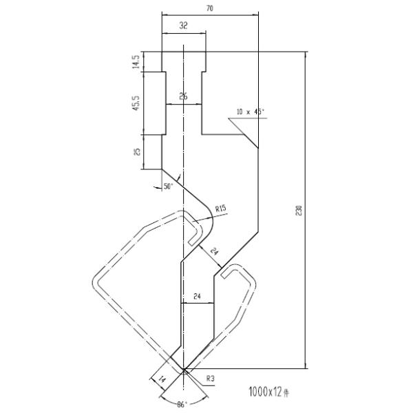 Customizable European Style Press Brake Tooling 42CrMo Section Punch / Die Molds