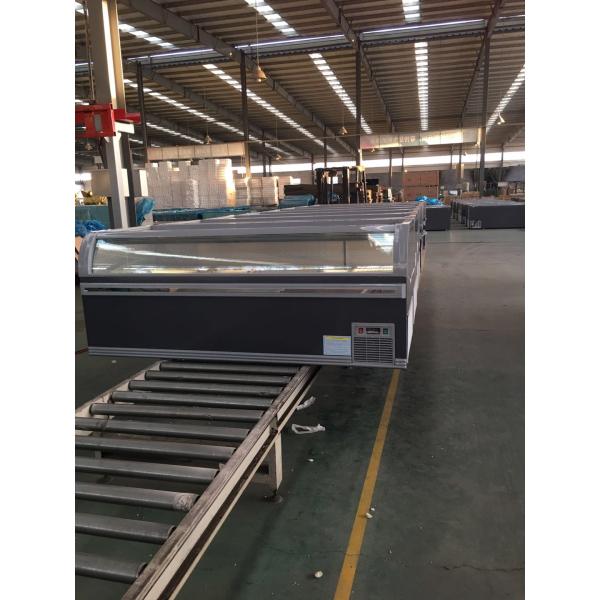 Black Commercial Display Freezer Static Cooling System Shelf Adjustable