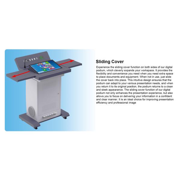 Portable Auto Lift Smart Digital Interactive Podium Digital Lectern Smart Podium Dual Screens Design for Teaching Speech