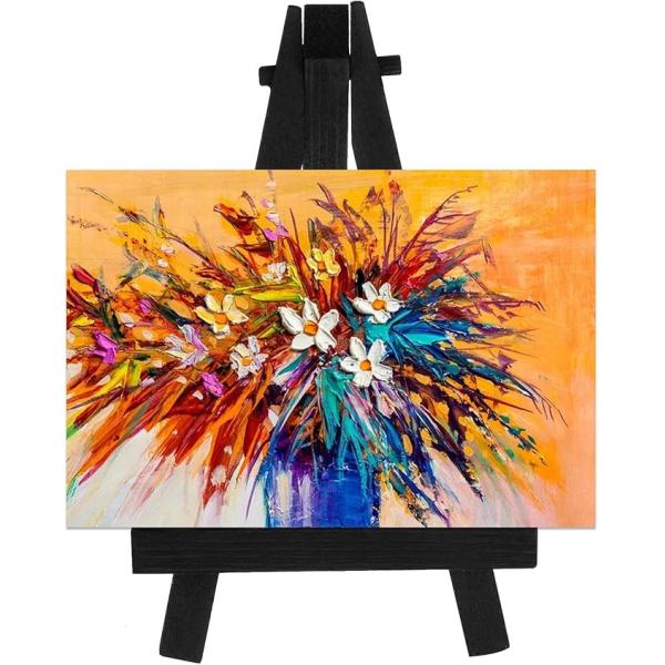 5 Inch Black A Frame Wooden Tripod Art Easel For Small Canvases Cards Photos Notices