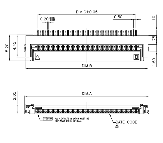 1775333-6 16 Position FPC Connector Contacts Bottom 0.020" (0.50mm) Surface Mount Right Angle