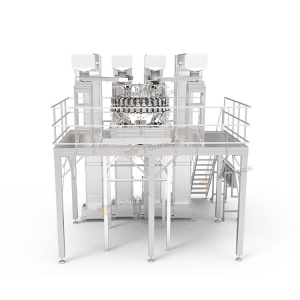 Vertical Automatic Paste Sachet Packing Machine Plantain Chips 32 Head Multihead Weigher