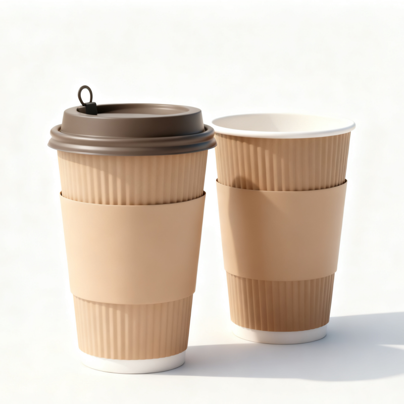 Wholesale of paper cups customized printing of logos eco-friendly hot and cold double-layer coffee paper cups