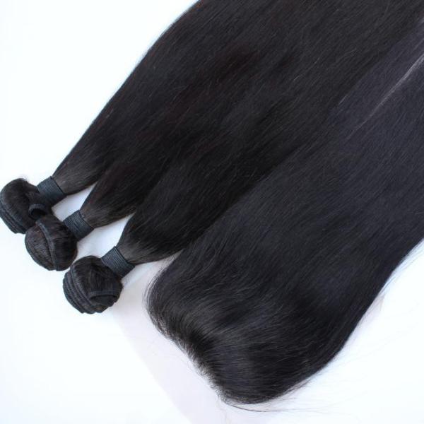 7A Top Quality Virgin Brazilian Human Hair Bundles With Cheap Free Parting Lace Closure