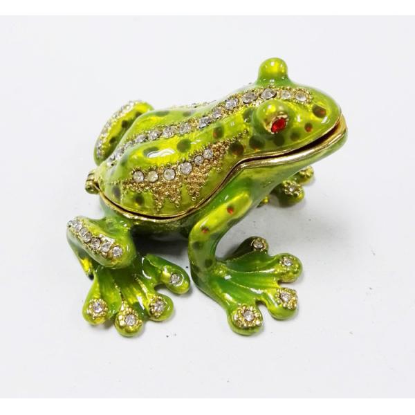 3D magnetic frog shape jewelry box party favors metal pewter frog jewelry box