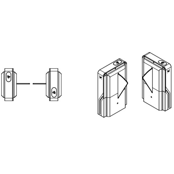 Glass Barrier Waist High Turnstile Flap Barrier Turnstile Arm With Light