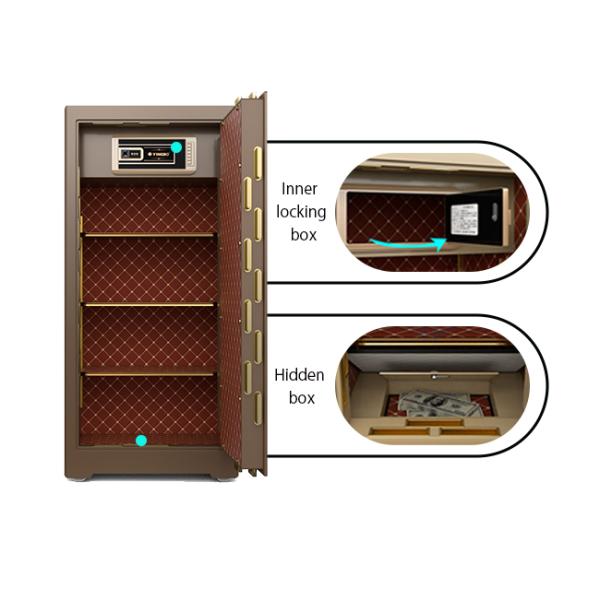 14*90mm Double Rows Bolts Commercial Safe Box Dual Intelligent Alarm and Hidden Box