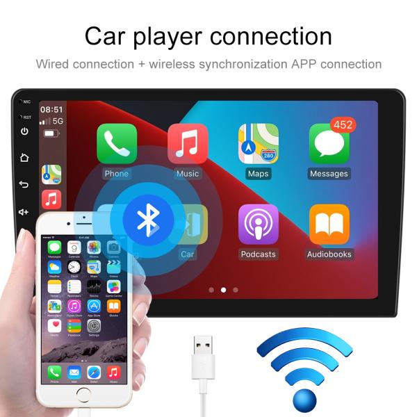 Universal 10.1 Inch Android 12 Car Radio with IPS Touch Screen and AHD 1080P Camera