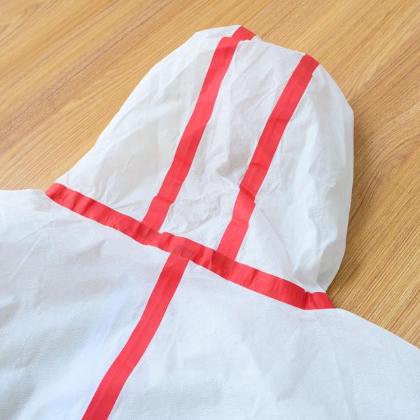 Non Woven Protective Sms Hazmat Suit Lightweight Insulated Taped Disposable Overalls For Asbestos Removal