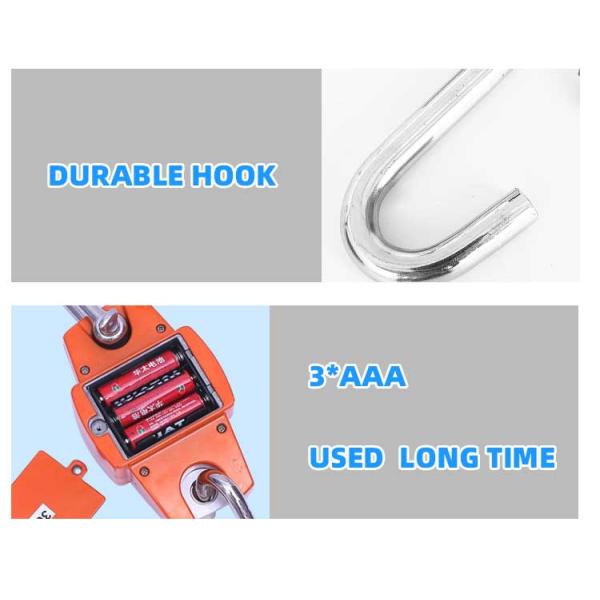 LCD Display Portable Digital Scale Heavy Duty Hanging Crane Scale 300kg Capacity OEM ODM Supported for Weight Measurement