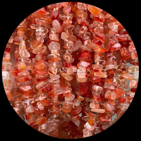 Red Agate Gems Bead Natural Crystal Irregular Shape Chip Gravel Stone Loose Bead Strands For Bracelets
