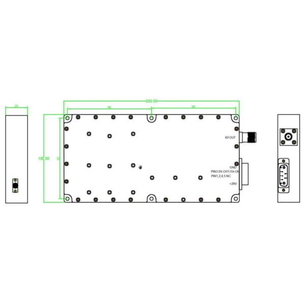 150W 900-1050MHz PA Power Amplifier Signal Blocking Device Anti Drone Fpv Uav Drones Module With GAN And Isolation Protector
