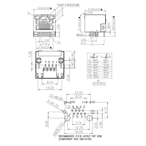 8P8C RJ45 Without Magnetics