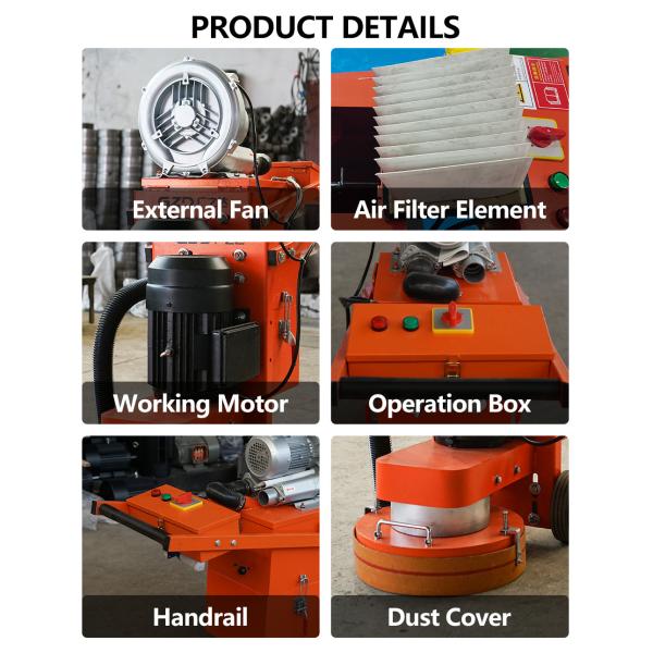 GZD 7-Inch Concrete Grinder Lightweight Floor Polisher With 15A Motor