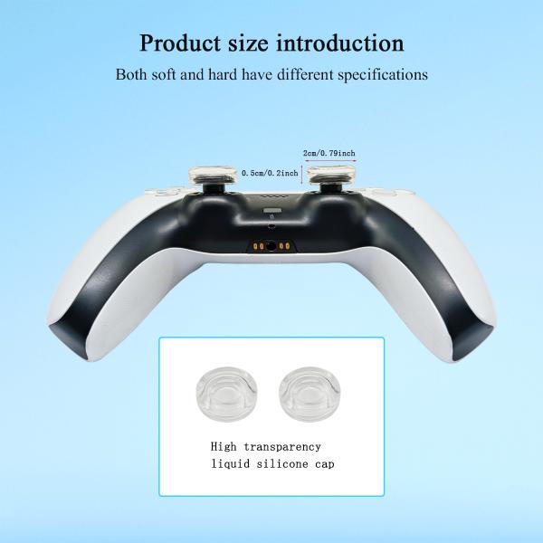 4 in 1 High Transparency Silicone PC Thumb Stick Joystick Caps for PS5 PS4 Xbox