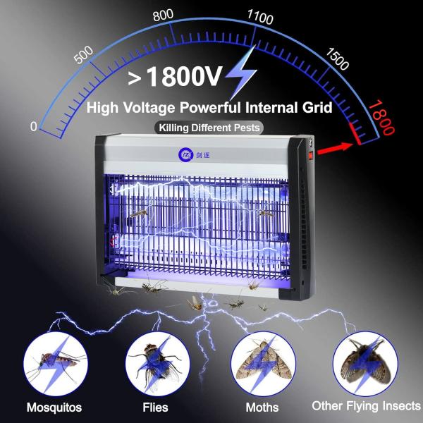 JZ 20W 30W 40W Customize Size Bug Trap Fly Killer Anti Mosquito Electric Pest Killer Lamp Fly Trap with UV Light