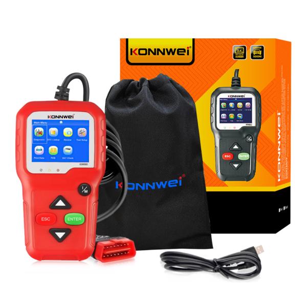 Fault Code OBD2 O2 Sensor Auto Diagnostic Tool KONNWEI KW680 with 2.4inch LCD Screen