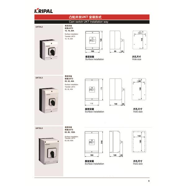 20A 4 Pole IP65 IEC standard Electrical Waterproof Changeover Switch