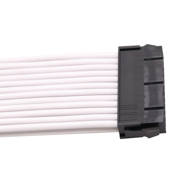 90 Degree Bradided Sleeve24Pin ATX Cable Extension Sleeve Computer Cable Extension Supply Adapter Sleeved PSU Cable Extension