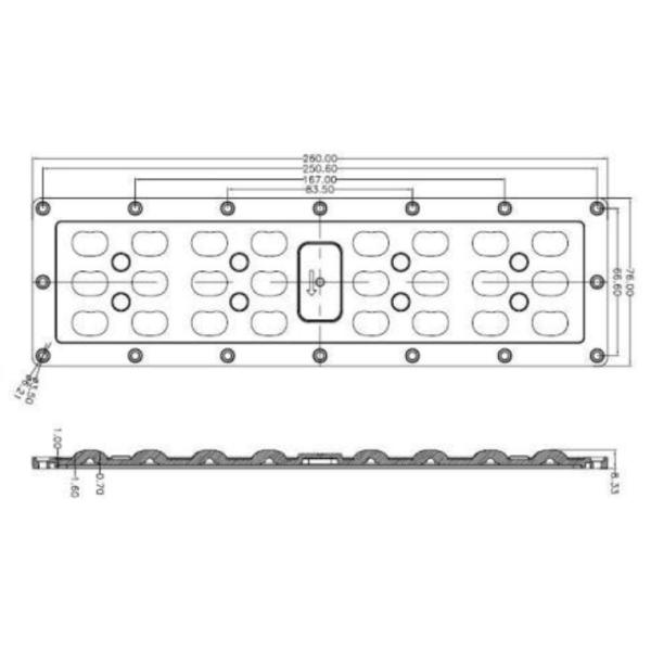 240x70MM Plastic LED Lamp Lens 24 In 1 Durable With SMD 3535 Chips