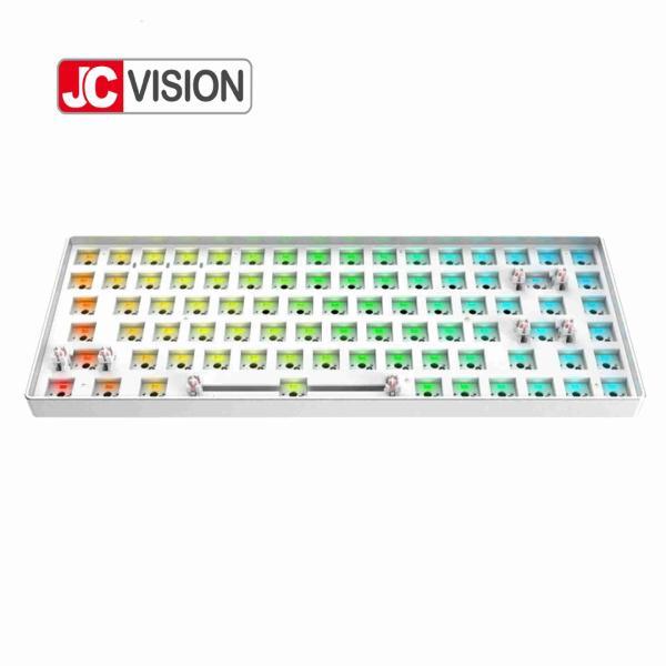 84 Keys Hot Swappable RGB Mechanical Keyboard Kits Aluminum Frame ABS Case Metal Plate