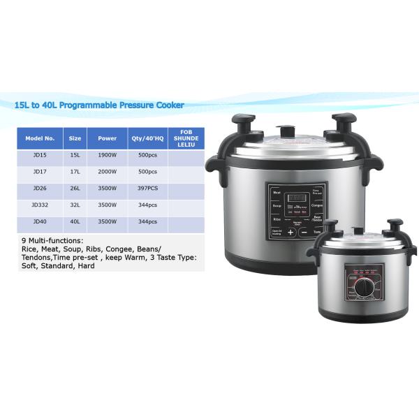 1900W 15QT Electric Pressure Slow Cooker 9 In 1 Digital Pressure Cooker
