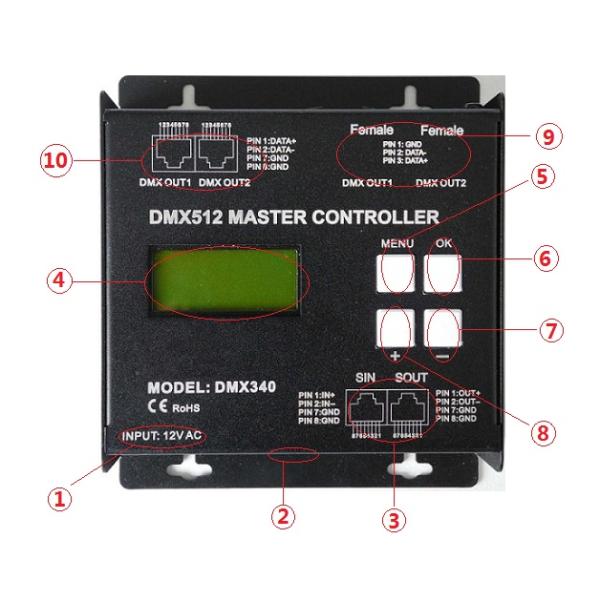 Off - Line Remote Control Dimmer , DMX512 Master Controller With SD Card Storage
