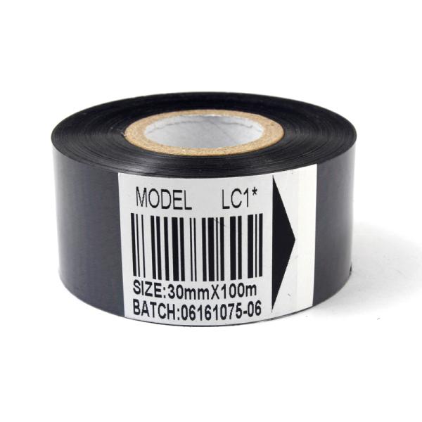 30×100M Black Packaging Consumables Ribbon For Date Coding Machine