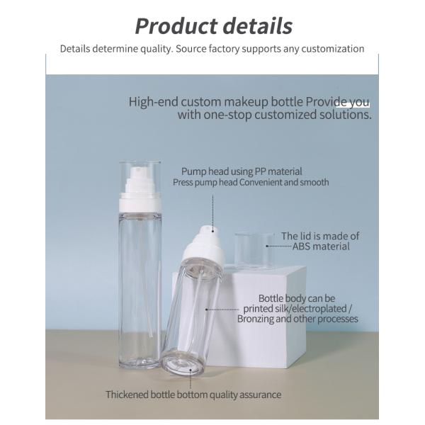 Customized Blue Cosmetic Bottles 60ml 100ml Transparent Plastic Bottle For Mist Spray
