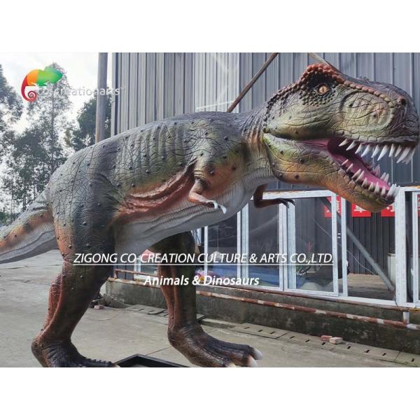 Sunproof Fiberglass Animatronic T Rex Theme Park Dinosaurs Customized
