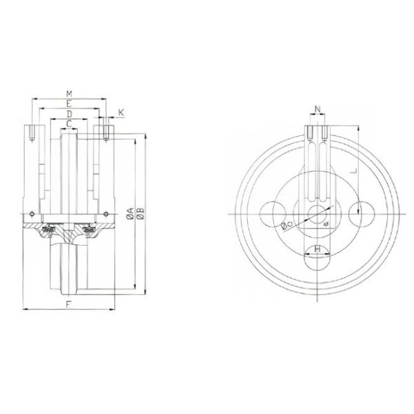 Idler dimensions Casting Bulldozer Undercarriage Parts Front Idler Assembly ZG50Mn Steel Material