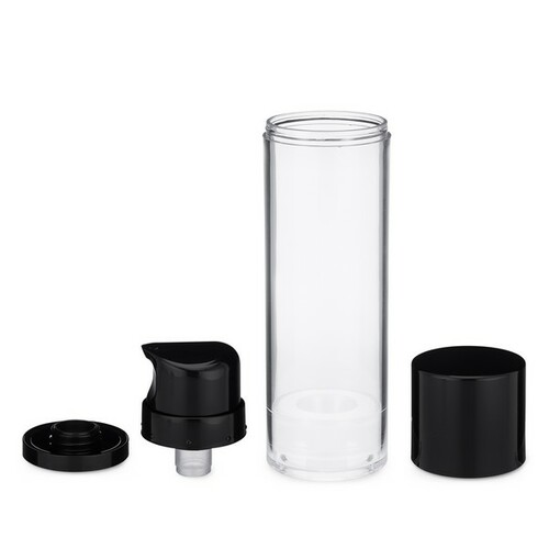 AS 50ml Clear Plastic Cylinder Bottle With Airless Pump Overcap