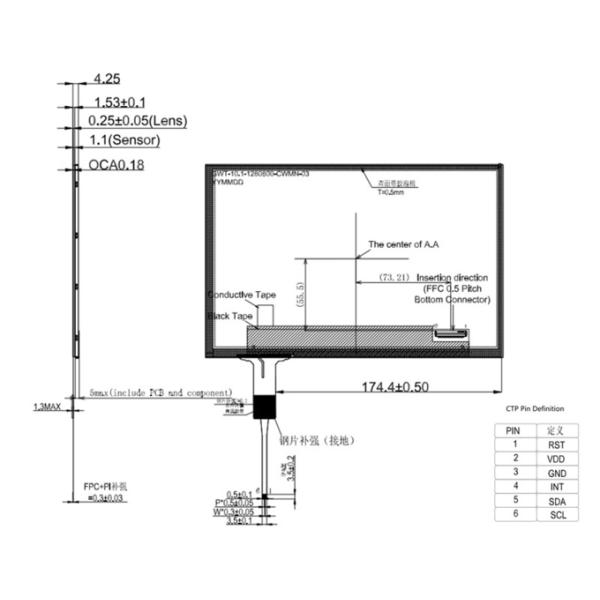 China Factory 10.1 Inch TFT LCD Display 1280x800 Pixels IPS Type LVDS With CTP